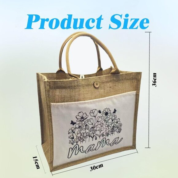 Jute Shopper Bag Womens Gift Floral Personalised Duty Free tote Stylish - Picture 5 of 7